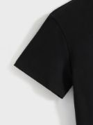 Baskılı Oversize Bisiklet Yaka T-shirt - Siyah resmi